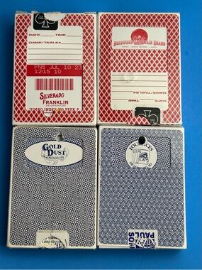 4Decks of Deadwood Casino-Floor Used Retired, Playing Cards Silverado,Gold Dust+
